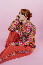 Load image into Gallery viewer, Funnel Neck Pullover in Mustard Floral