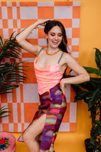 Load image into Gallery viewer, Eco Midi Split Skirt in Rainbow Amoeba