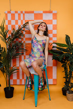 Load image into Gallery viewer, Eco Cowl Slip Dress in Rainbow Oil Slick