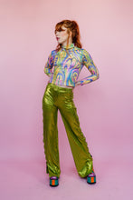 Load image into Gallery viewer, Cropped Mock Turtleneck in Tutti Frutti Flames