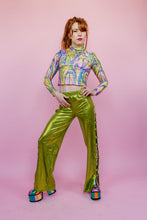 Load image into Gallery viewer, Cropped Mock Turtleneck in Tutti Frutti Flames