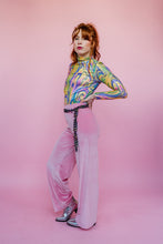Load image into Gallery viewer, Velvet Straight Leg Trousers in Baby Pink