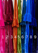 Load image into Gallery viewer, Maxi Velvet Side Split Skirt in Midnight