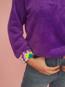 Crochet Trim Jumper in Purple
