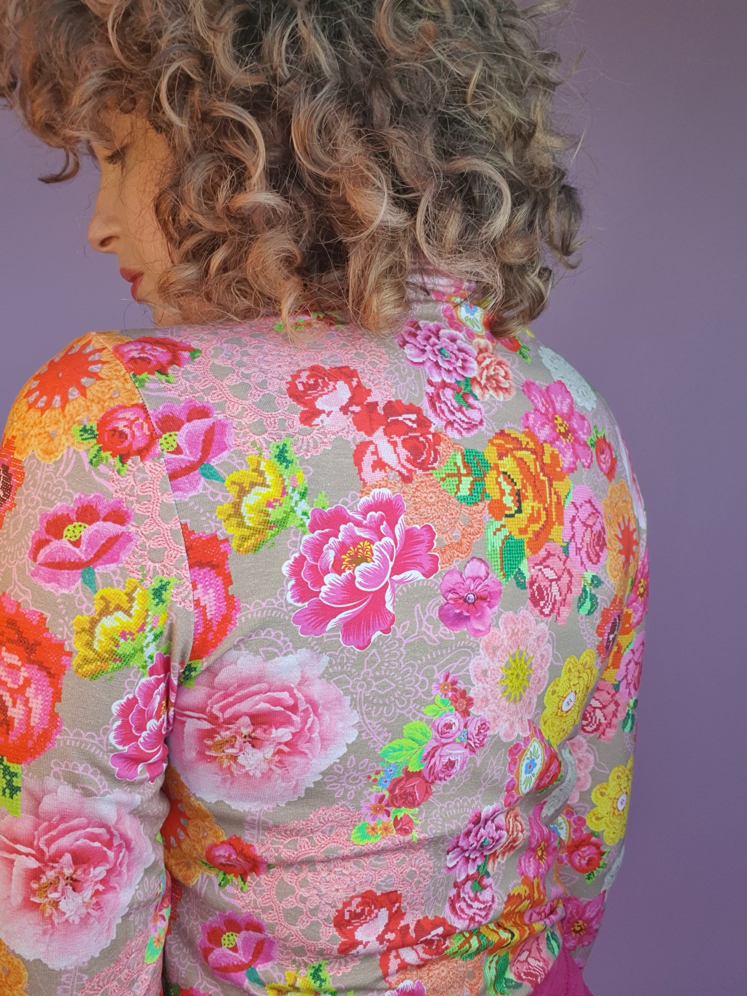 Vintage hot sale floral turtleneck