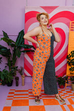 Load image into Gallery viewer, Relaxed Fit Jumpsuit in 80s Orange and Polka Dot