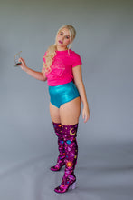 Load image into Gallery viewer, Hotpants in Turquoise Holo Foil