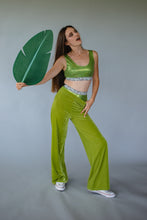 Load image into Gallery viewer, Velvet Straight Leg Trousers in Green