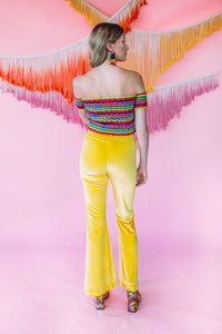 Flares- Velvet- Bright Yellow - Trouser - Megan Crook