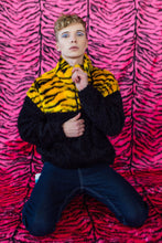 Load image into Gallery viewer, Half-Zip Pullover in Yellow Zebra and Black Teddy. - Jumper - Megan Crook