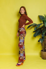 Load image into Gallery viewer, Jersey Flares in Brown Tribal Print - Trouser - Megan Crook