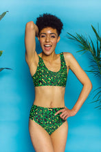 Load image into Gallery viewer, High Cut Bottoms in Green Leopard. - Shorts - Megan Crook