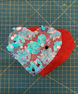 Zero Waste Sequin Heart Ornament