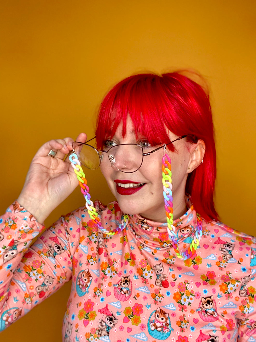 Glasses Chain in Pastel Rainbow