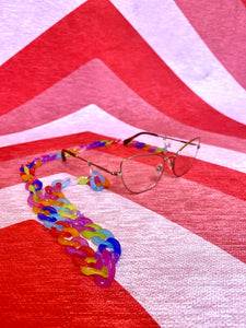 Glasses Chain in Rainbow Transparent