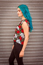 Load image into Gallery viewer, Shell Top in Skull and Roses Print -  - Megan Crook