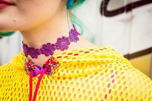 Choker Necklace in Purple Daisy - Accessories - Megan Crook