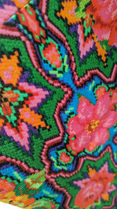 Bralette in Green Floral Cross Stitch Print