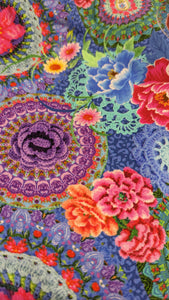 Cross Front Playsuit in Blue Crochet Print