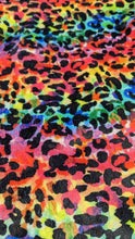 Load image into Gallery viewer, Fleece Bomber Jacket in Rainbow Leopard