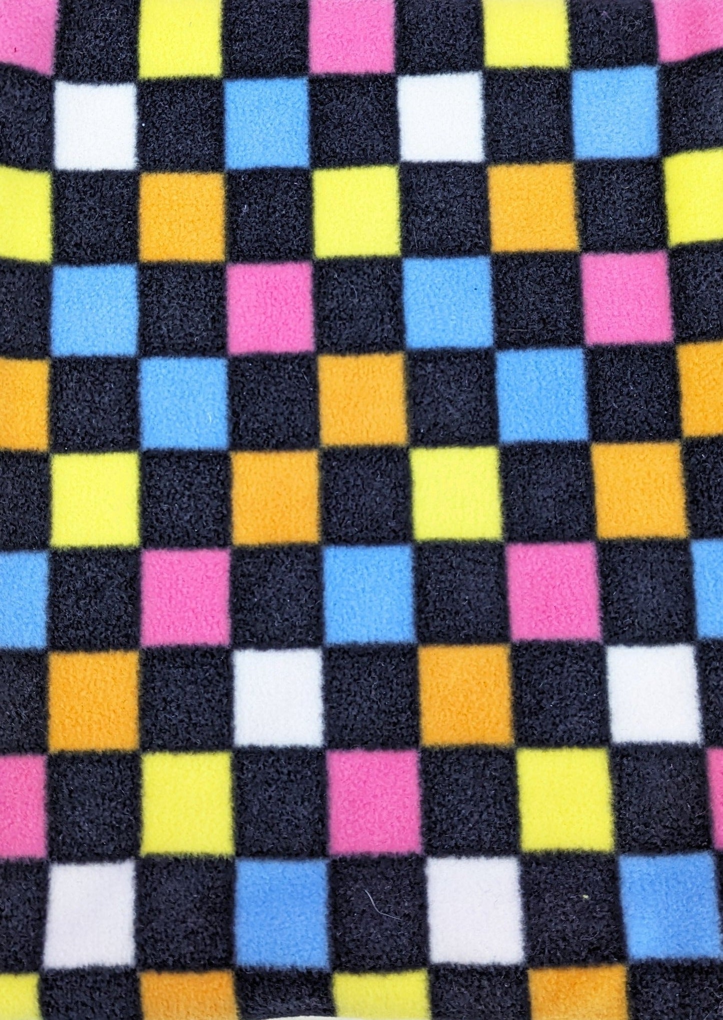 Reversible Fleece & Velvet Snood in Liquorice Allsort Check