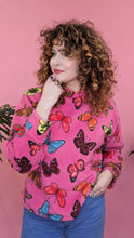 Load image into Gallery viewer, Funnel Neck Pullover in Butterfly Print