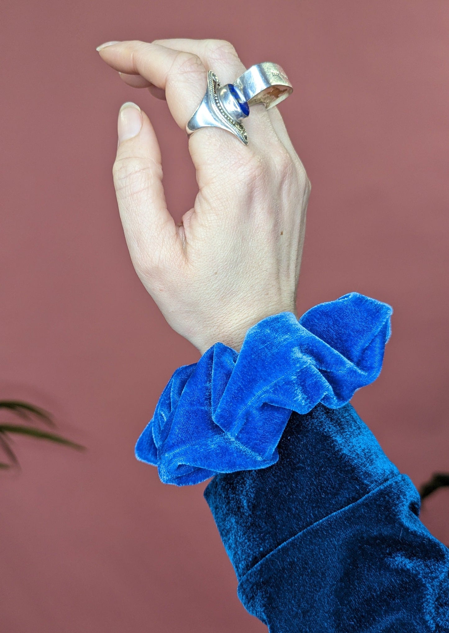 Velvet Hair Scrunchie in Cornflower