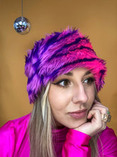 Load image into Gallery viewer, Faux Fur Headband in Pink and Purple Tiger