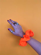Load image into Gallery viewer, Neon Orange Ribbed Scrunchie